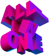 A bold, 3D rendering of the phrase 'ALL IN ONE' with vibrant purple and blue hues A bold, 3D rendering of the phrase 'ALL IN ONE' with vibrant purple and blue hues